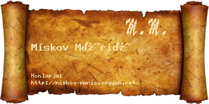 Miskov Márió névjegykártya